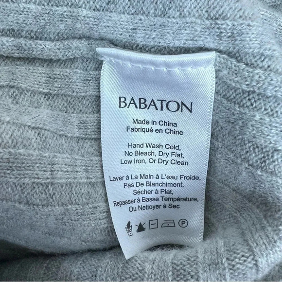 Aritizia Babaton Wool Ribbed Gray Sweater Size L - Picture 4 of 5